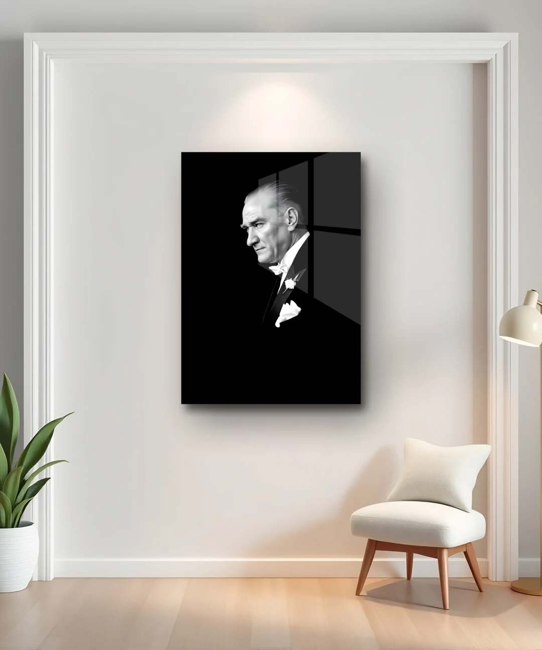 Mustafa Kemal Atatürk Portresi Cam Tablo