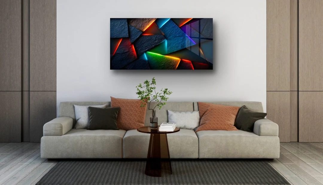 Neon Renkli Geometrik Taşlar