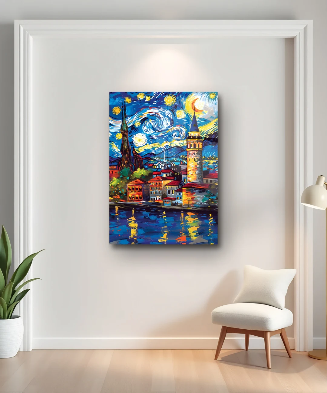 Yıldızlı Gece İstanbul Galata Kulesi
